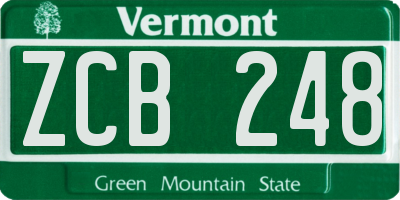 VT license plate ZCB248