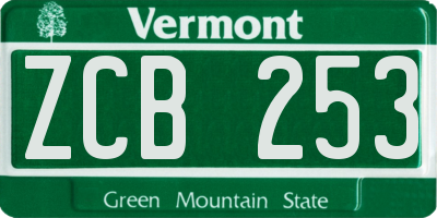 VT license plate ZCB253