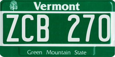 VT license plate ZCB270