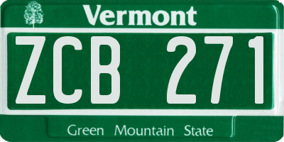 VT license plate ZCB271