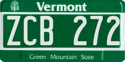 VT license plate ZCB272