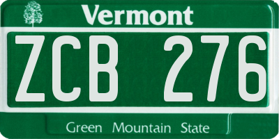 VT license plate ZCB276