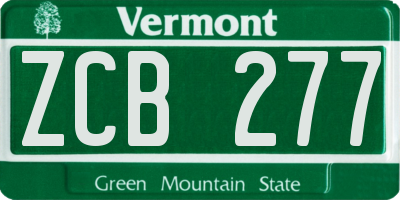 VT license plate ZCB277