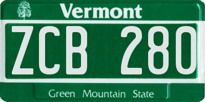 VT license plate ZCB280