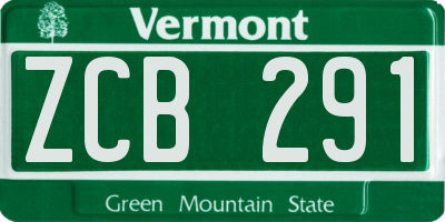 VT license plate ZCB291