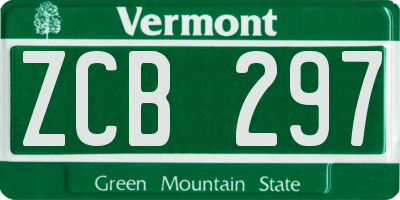 VT license plate ZCB297
