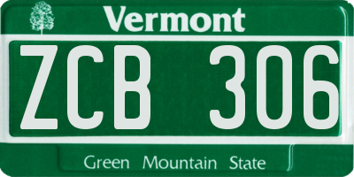 VT license plate ZCB306