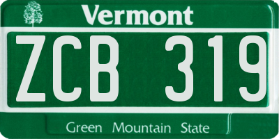 VT license plate ZCB319