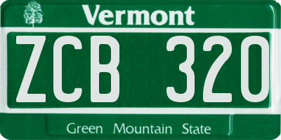 VT license plate ZCB320