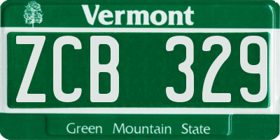 VT license plate ZCB329