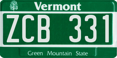 VT license plate ZCB331
