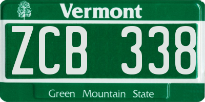 VT license plate ZCB338
