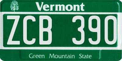 VT license plate ZCB390