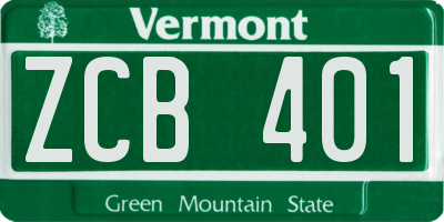 VT license plate ZCB401