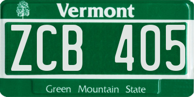 VT license plate ZCB405