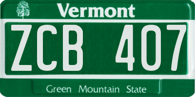 VT license plate ZCB407