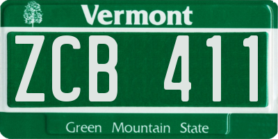 VT license plate ZCB411