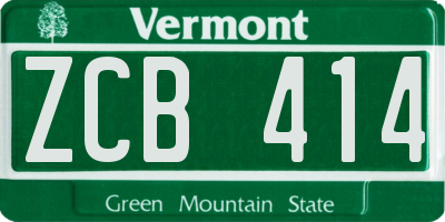 VT license plate ZCB414