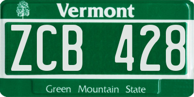 VT license plate ZCB428