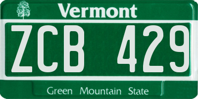 VT license plate ZCB429