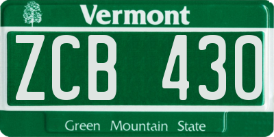 VT license plate ZCB430