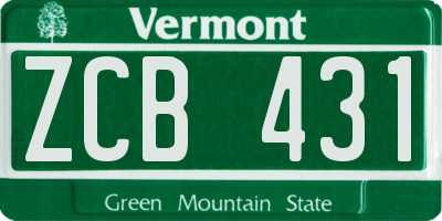 VT license plate ZCB431