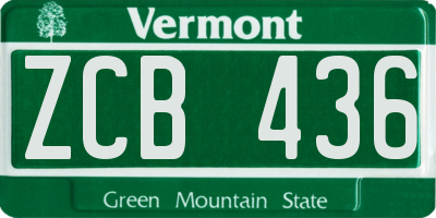 VT license plate ZCB436