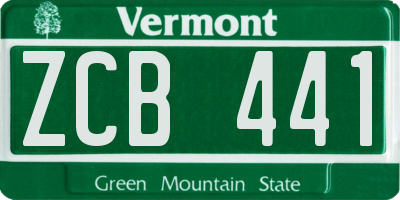 VT license plate ZCB441