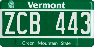 VT license plate ZCB443