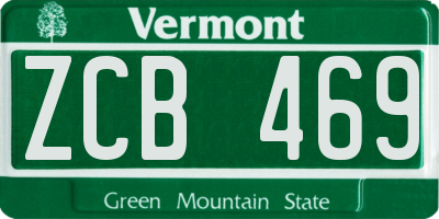 VT license plate ZCB469