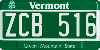 VT license plate ZCB516