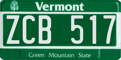 VT license plate ZCB517