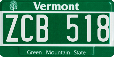VT license plate ZCB518