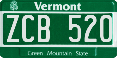 VT license plate ZCB520