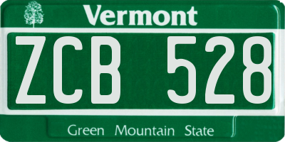 VT license plate ZCB528