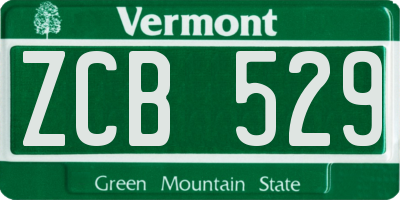 VT license plate ZCB529