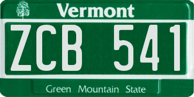 VT license plate ZCB541