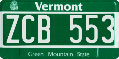 VT license plate ZCB553
