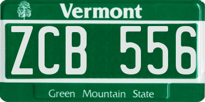 VT license plate ZCB556