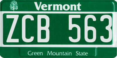 VT license plate ZCB563