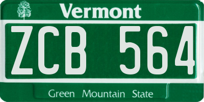 VT license plate ZCB564