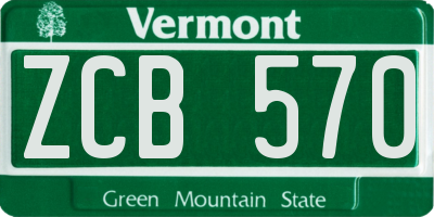 VT license plate ZCB570