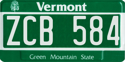VT license plate ZCB584