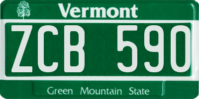 VT license plate ZCB590