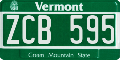VT license plate ZCB595