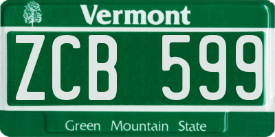VT license plate ZCB599