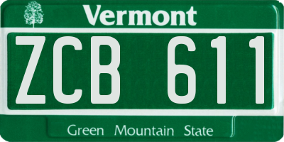 VT license plate ZCB611