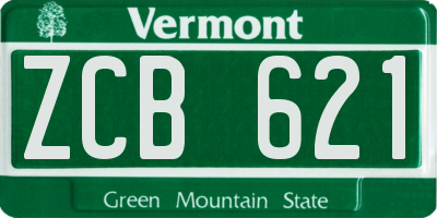 VT license plate ZCB621
