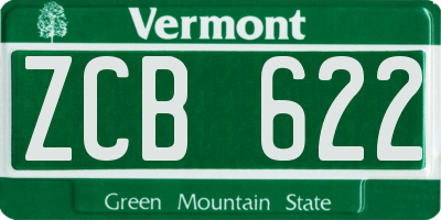 VT license plate ZCB622
