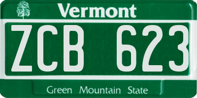 VT license plate ZCB623